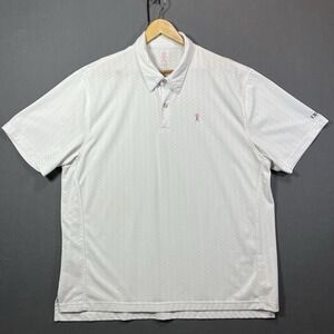 Izod Performx Golf Polo Breast Cancer Awareness White Checkered XXL